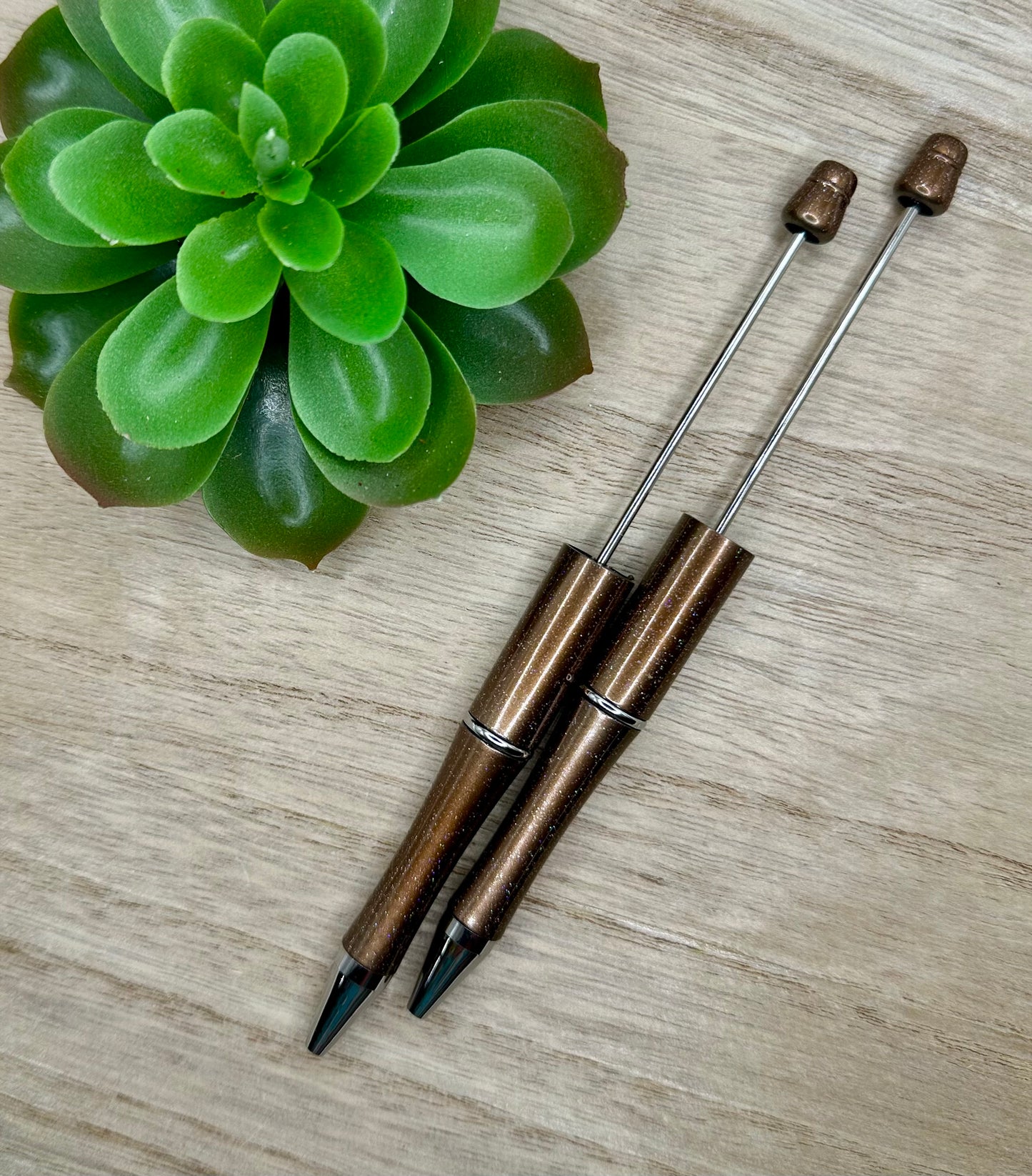 Brown Sparkly Beadable Pen