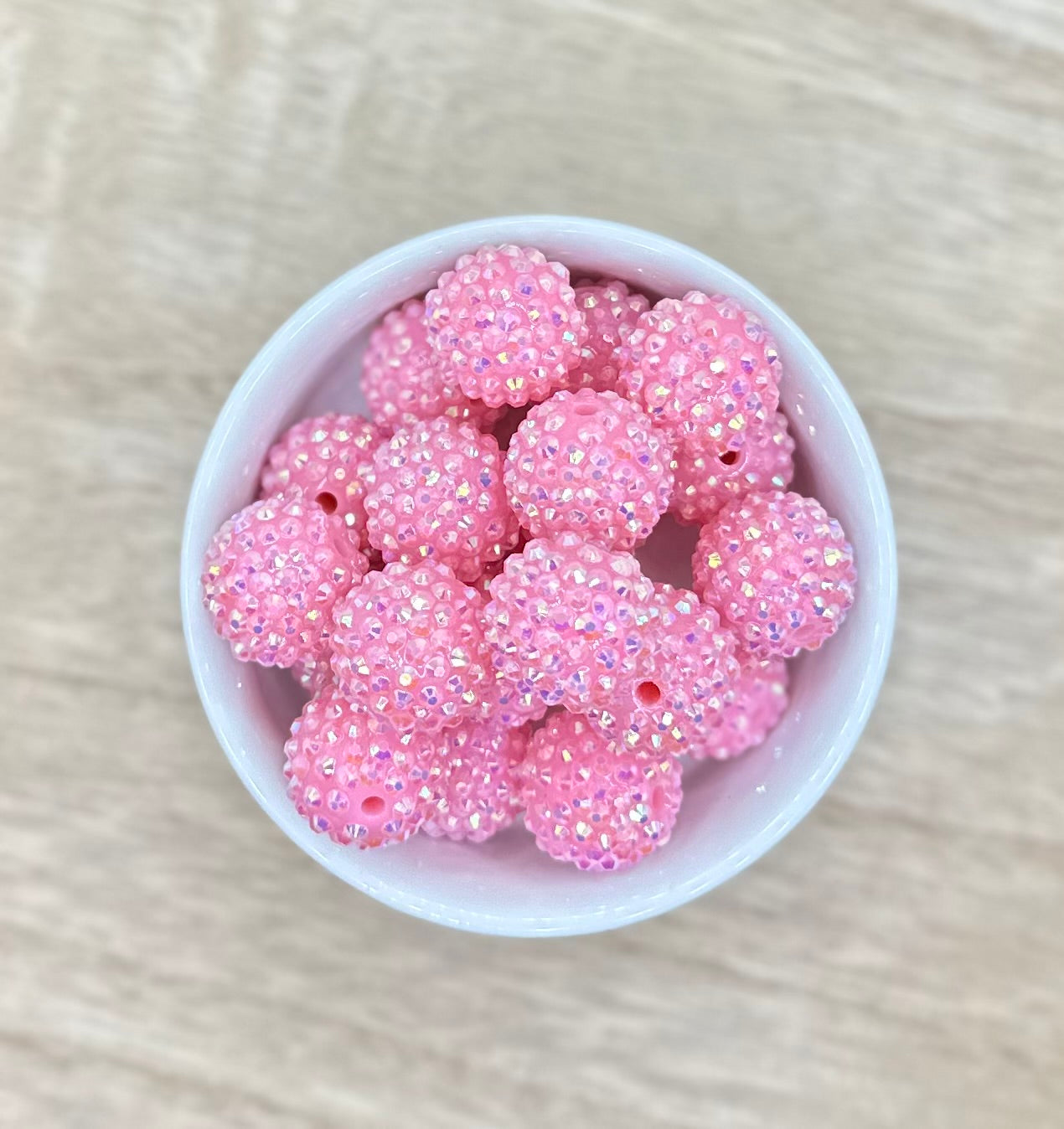 Baby Pink 20mm Rhinestone Acrylic Beads