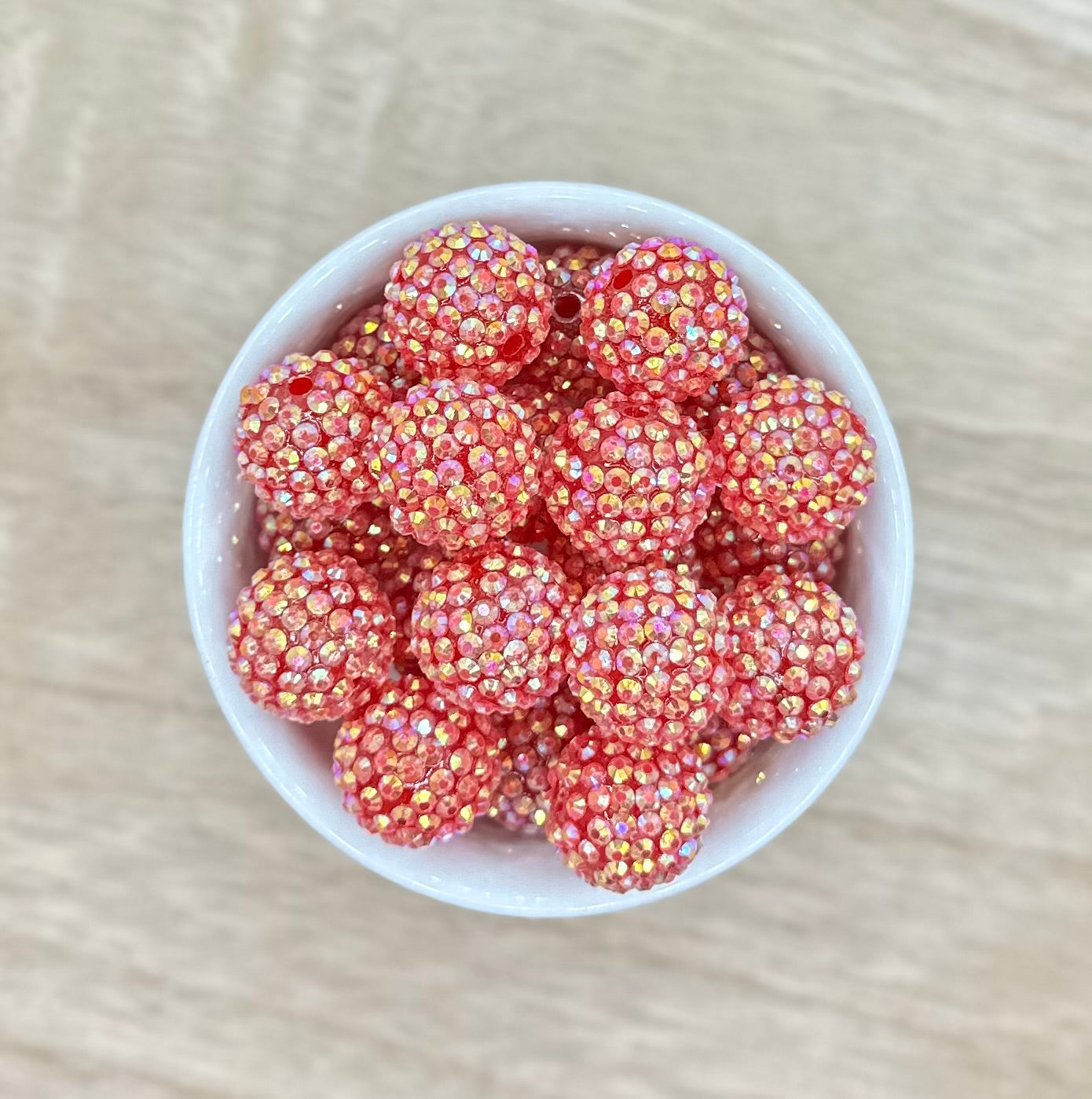 Candy Apple Red 20mm Rhinestone Acrylic Beads