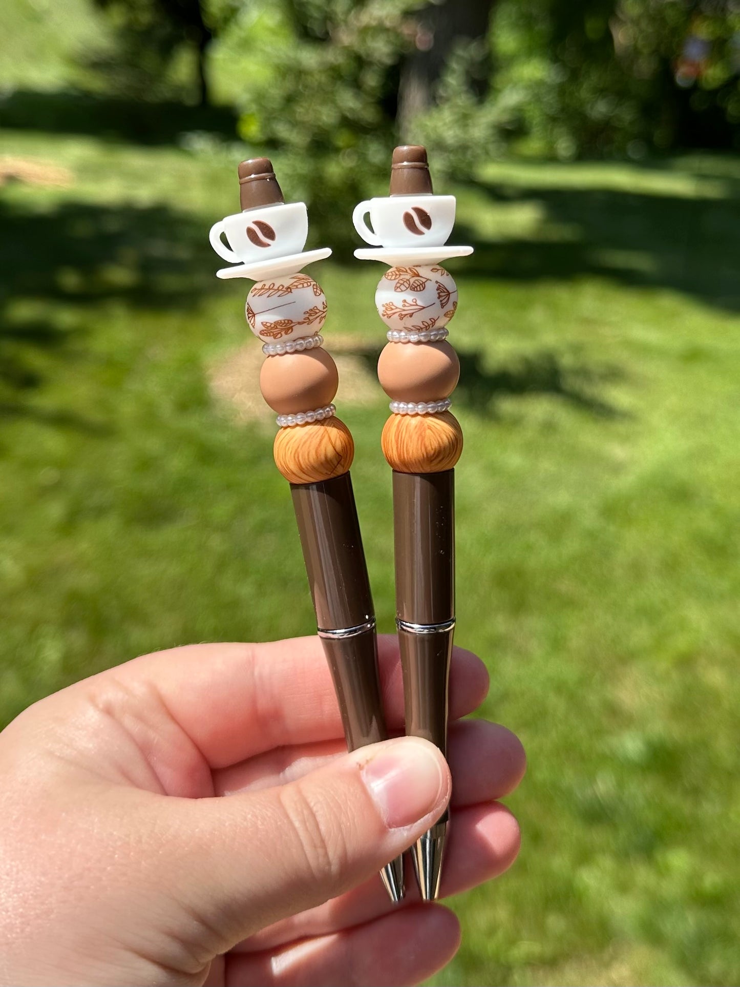 Coffee Cup and Saucer Beaded Pen