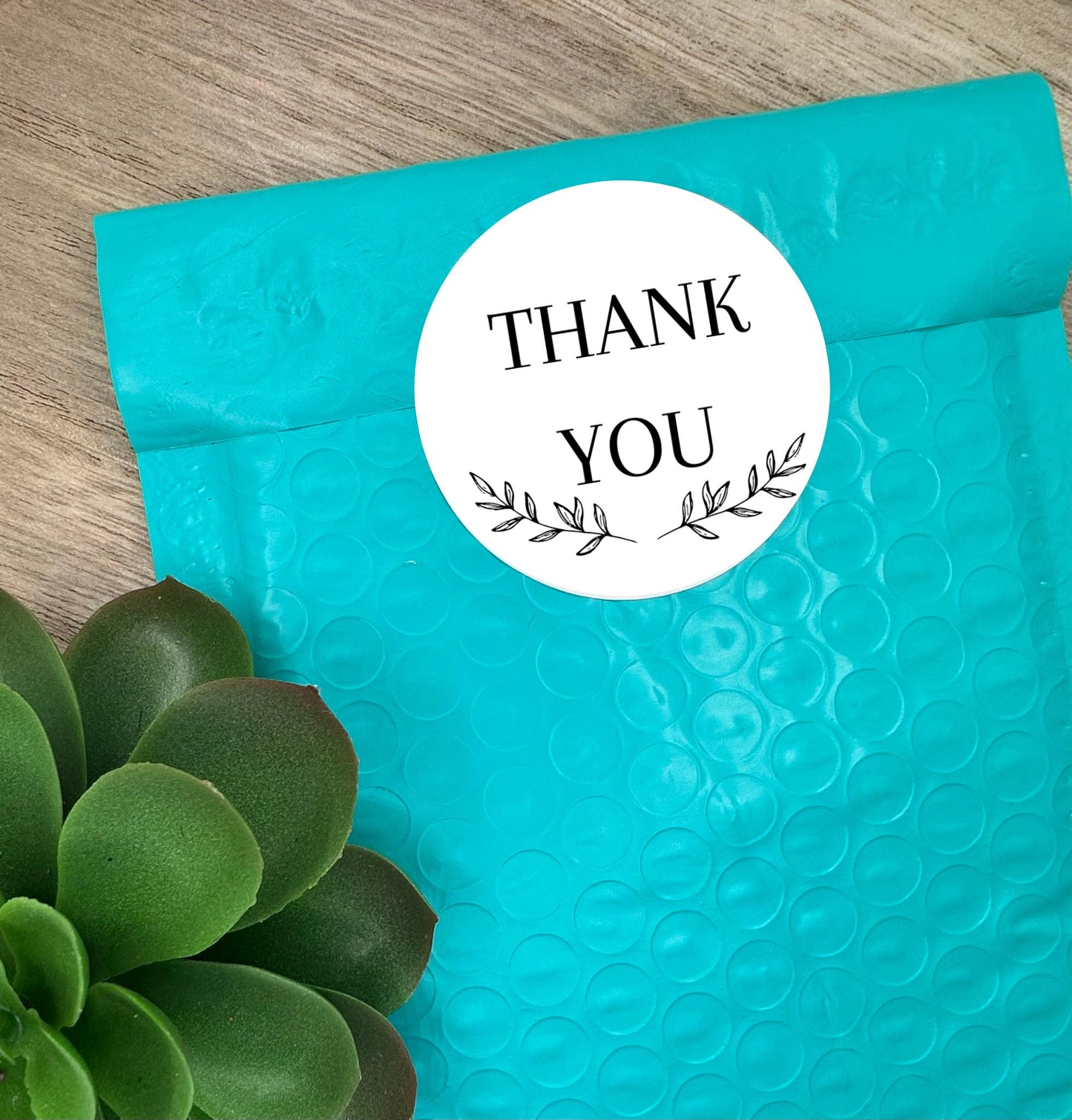 Thank You, Round 2in Business Packing Stickers