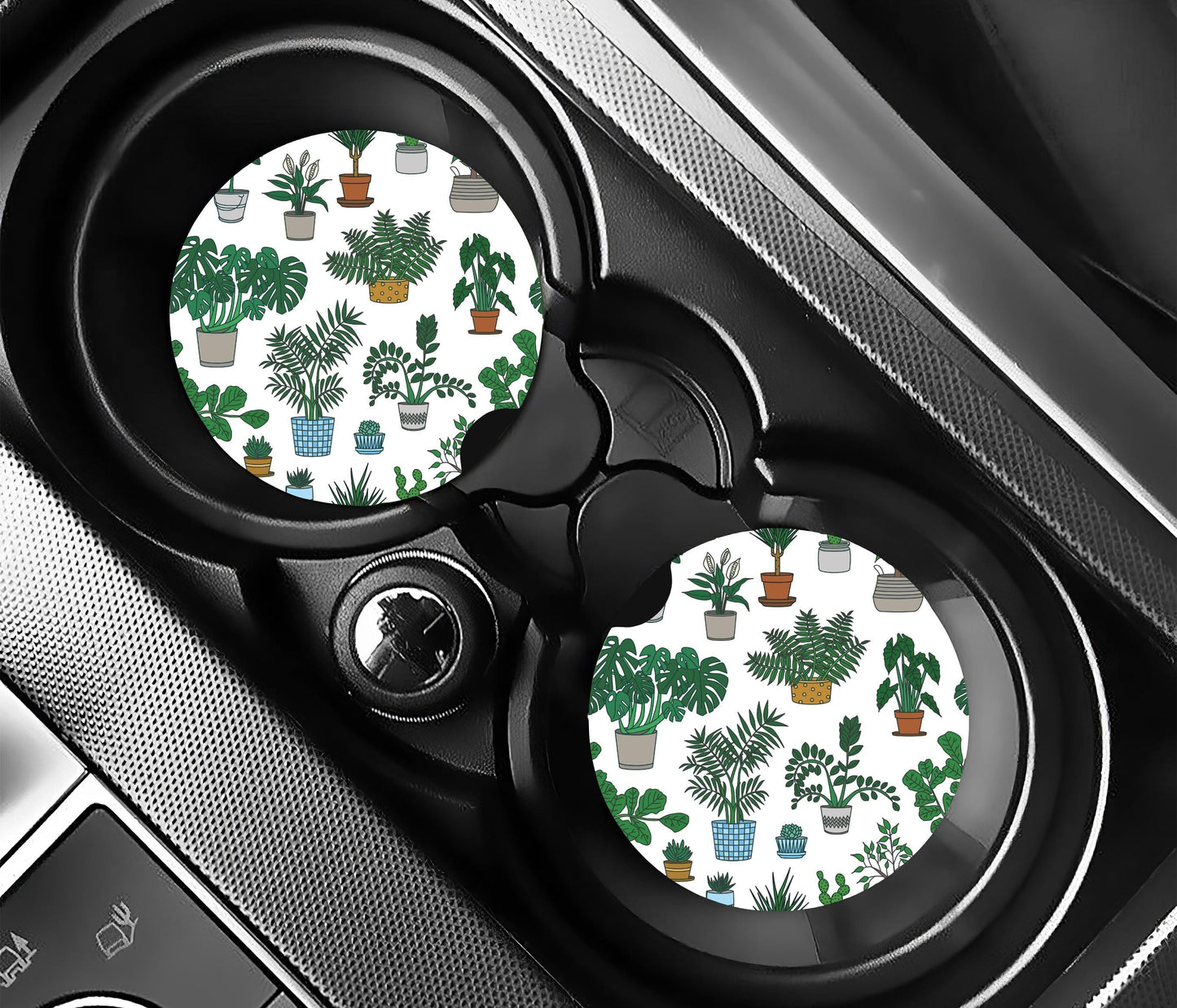 Plants on Plants Car Coasters, Neoprene Car Coasters