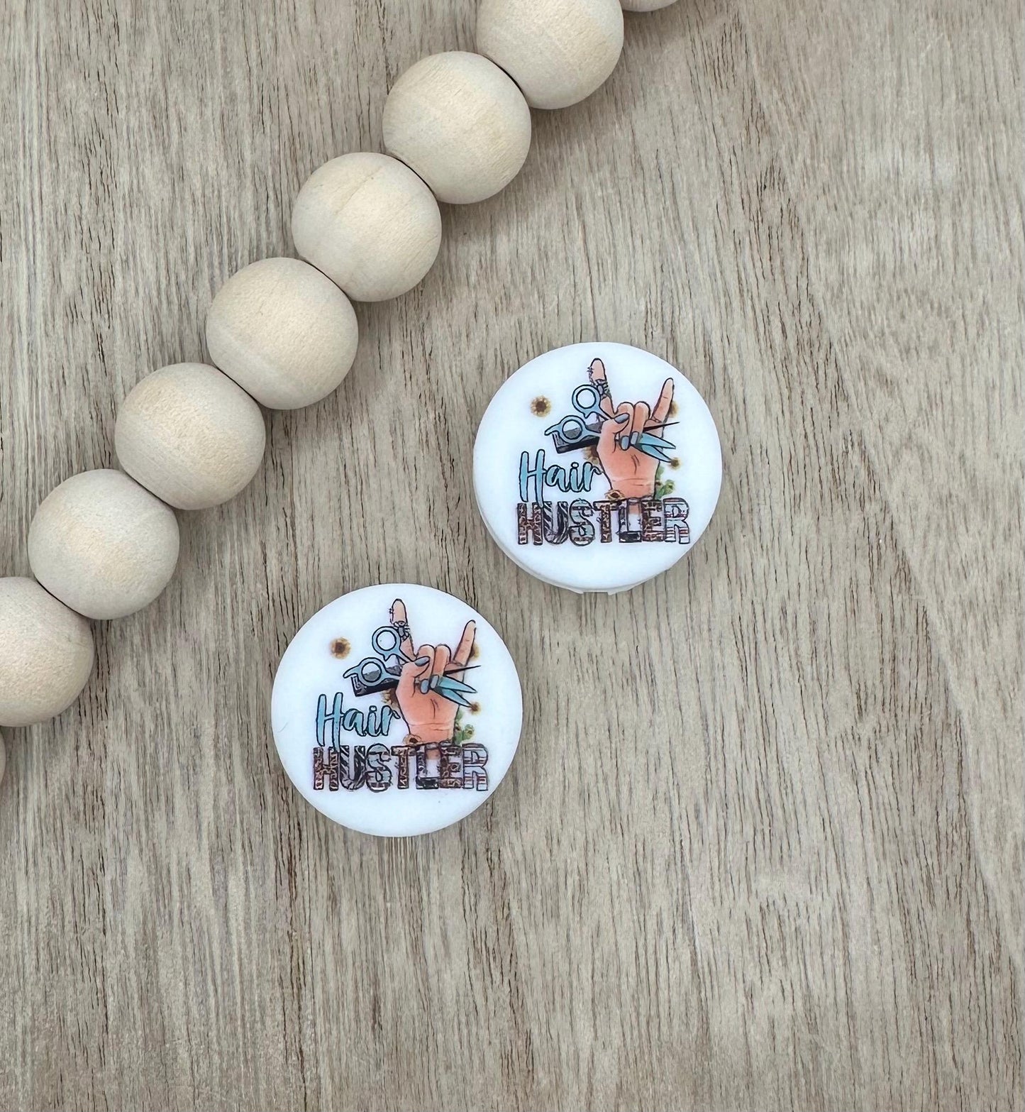 Hair Hustler Hair Stylist Cosmetology Silicone Focal Beads