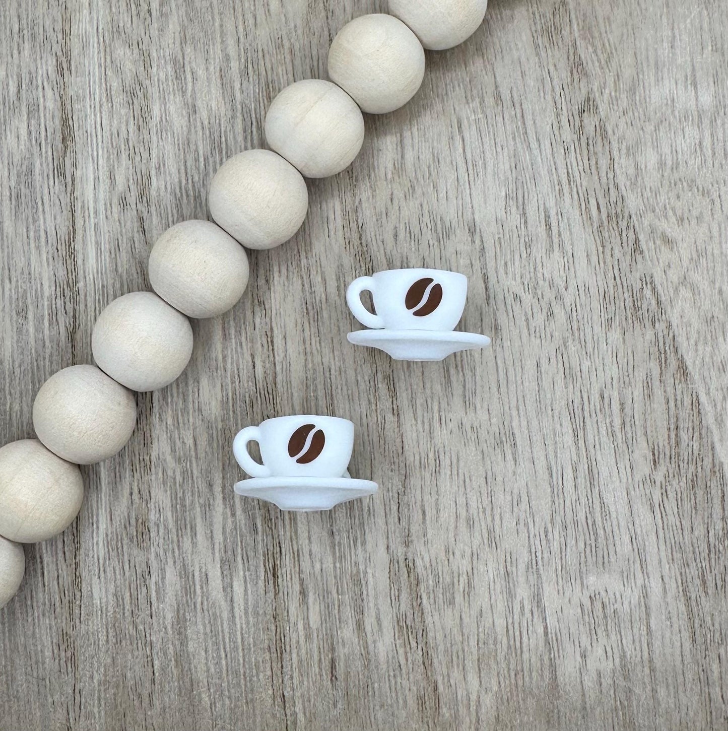 Coffee Cup and Saucer 3D Silicone Focal Beads