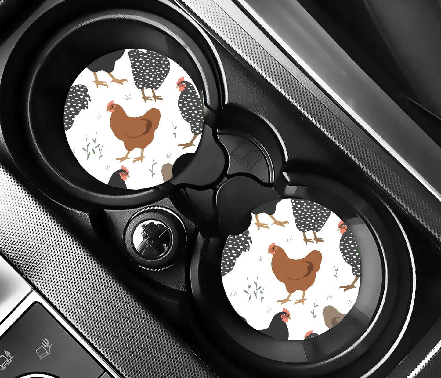Chicken Car Coasters, Neoprene Car Coasters
