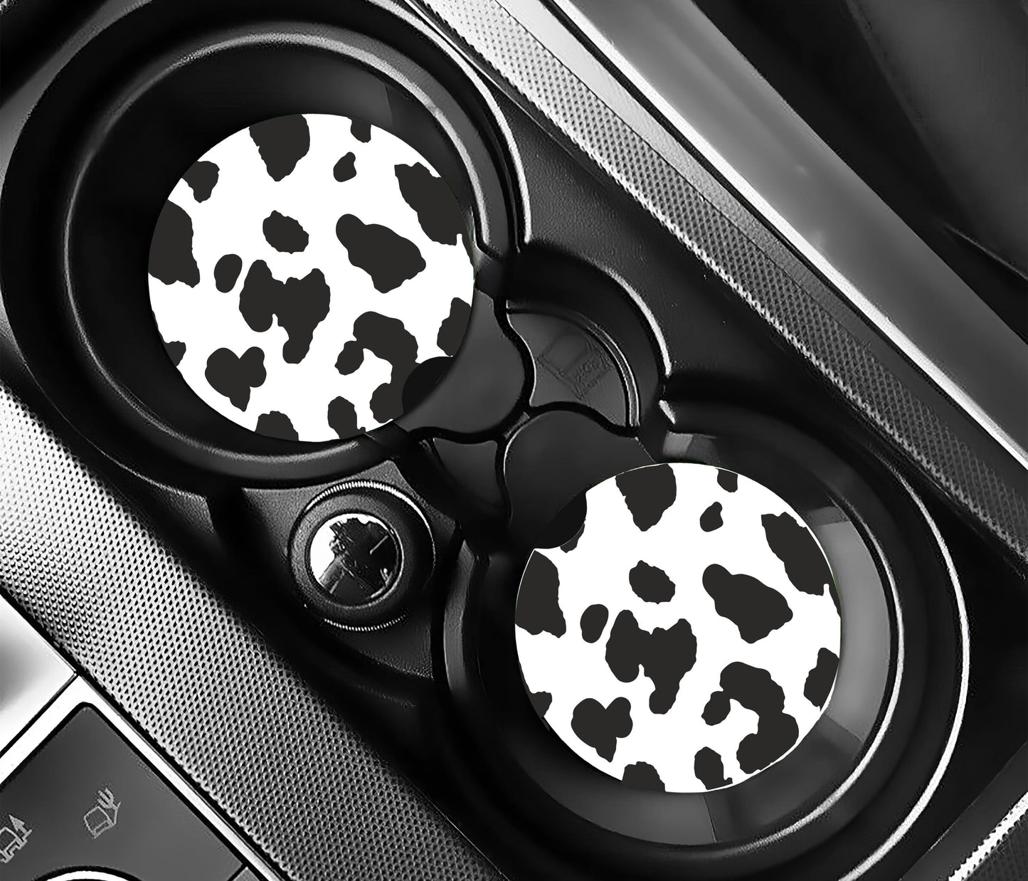 Cow Print Car Coasters, Neoprene Car Coasters