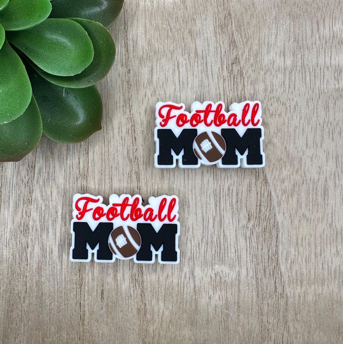 Football Mom Silicone Focal Beads
