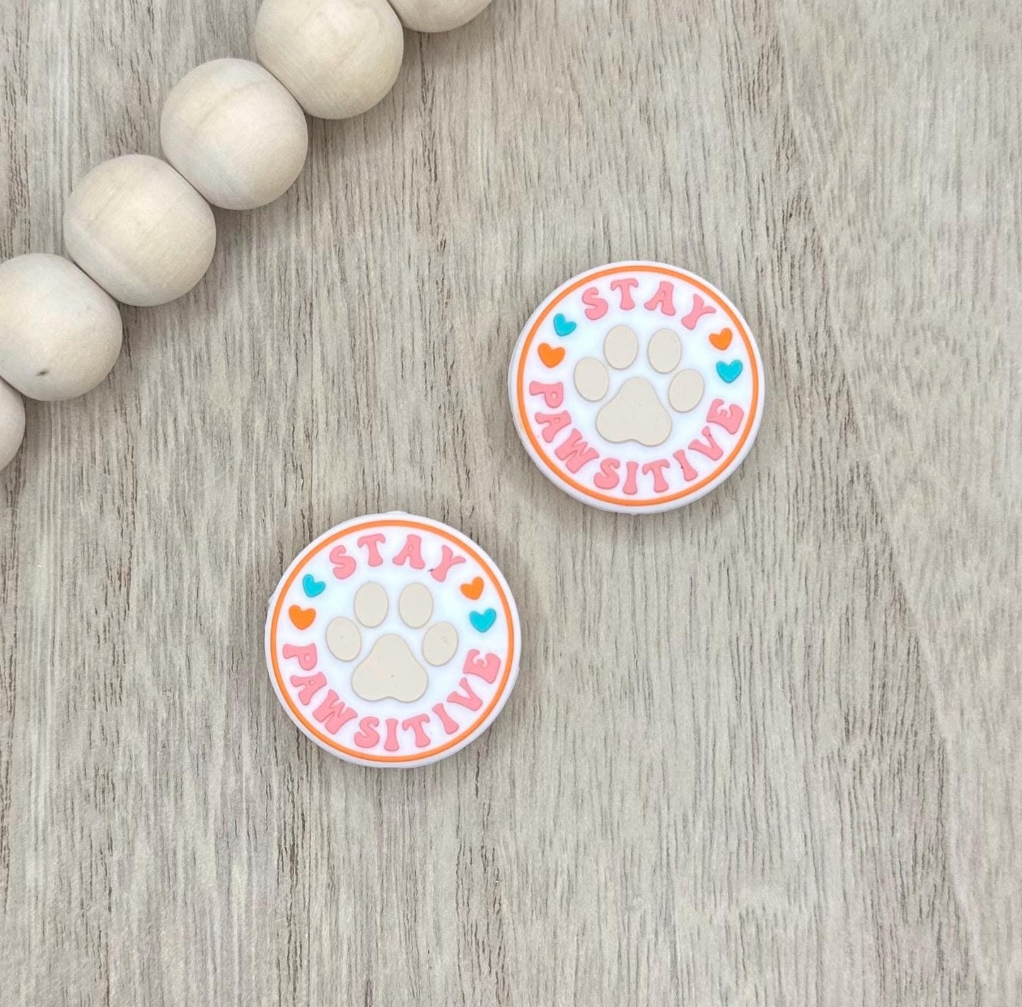 Stay Pawssitive Silicone Focal Beads