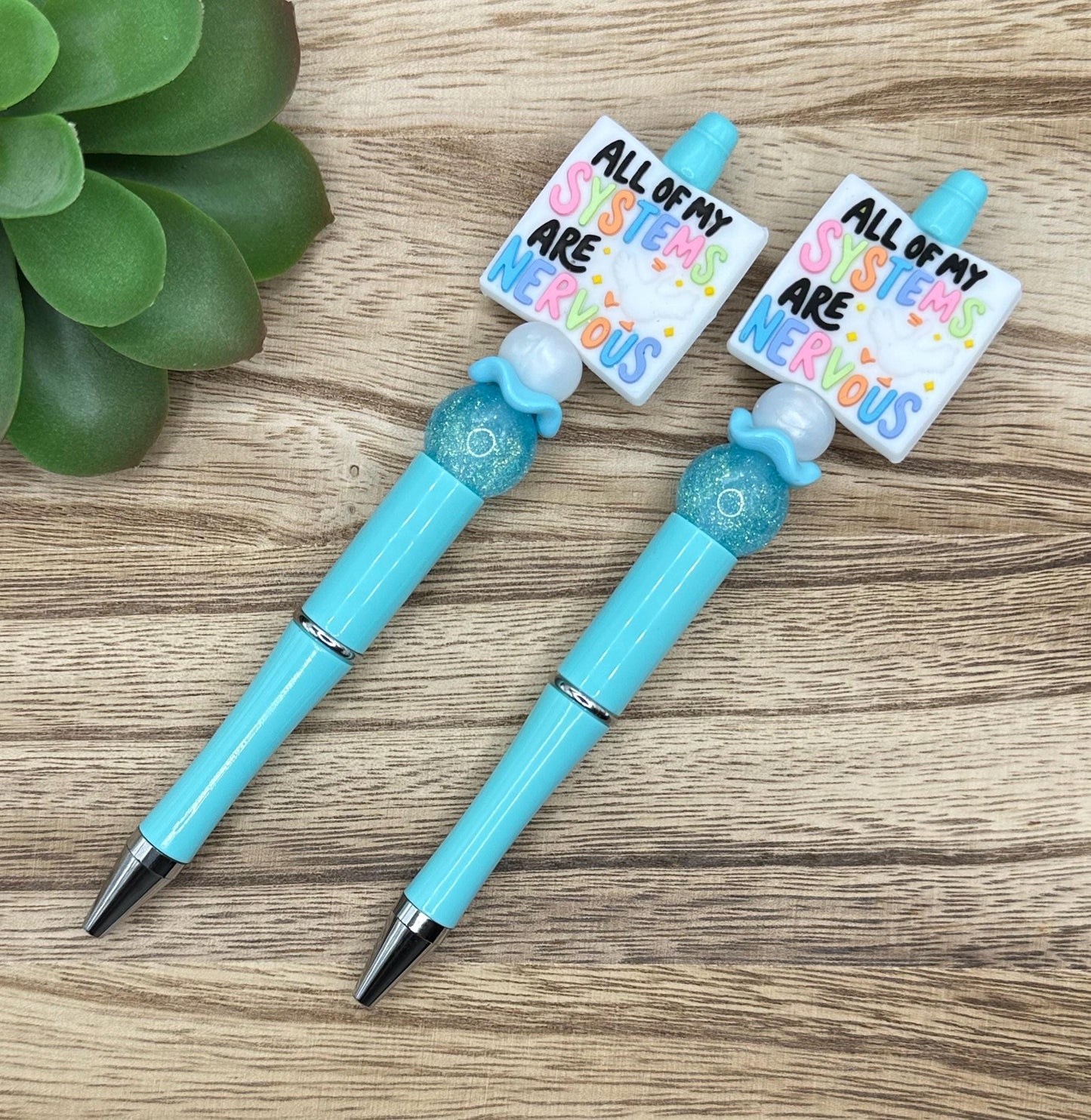 All My Systems Are Nervous Beaded Pen