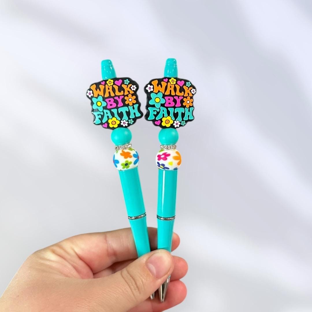 Walk by Faith | Jesus | Christian Gift Beaded Pen