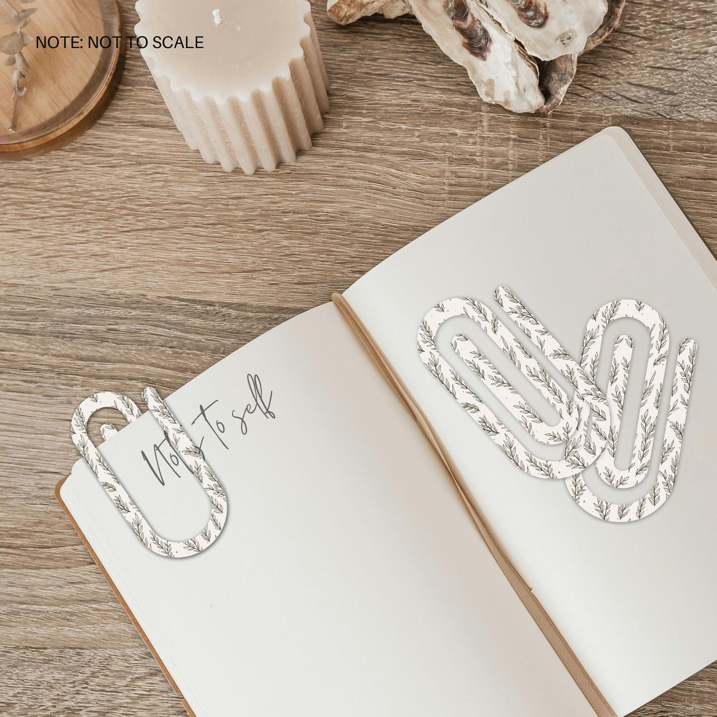 Dainty Leaves Extra Large Acrylic Paper Clip (3.94 x 1.97 in) | Jumbo Clear Bookmark | Cute Desk Accessory & Stationery Gift