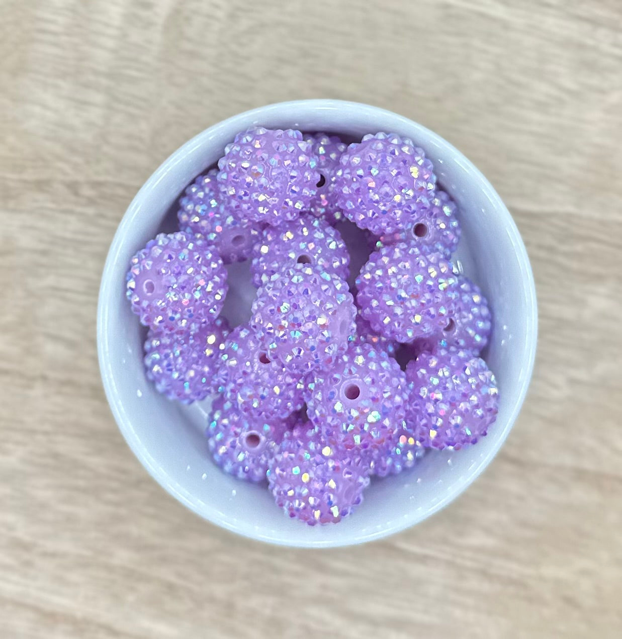 Light Purple 20mm Rhinestone Acrylic Beads