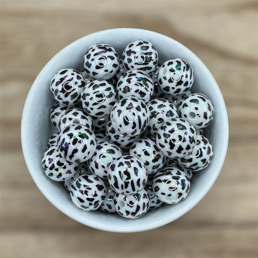 Cow Print UV Acrylic 16mm | 10pcs Round Acrylic Beads