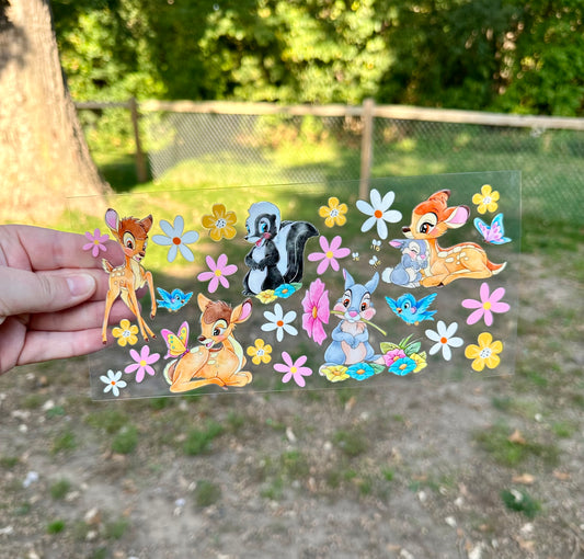 Bambi Deer Cartoon UV DTF Can Cup Wrap - Ready to Apply