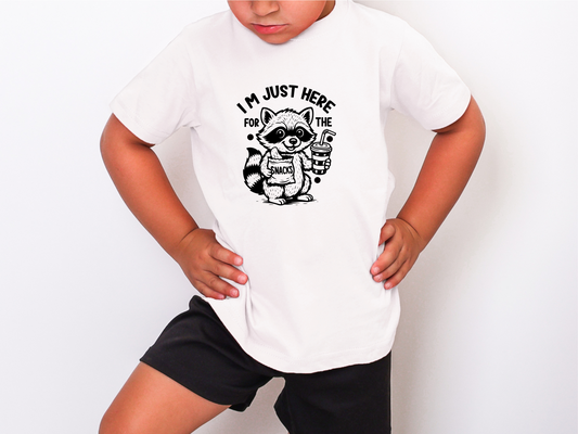 I'm Just Here for the Snacks - Funny Kids T Shirt