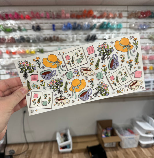 Cozy Book Nook | UV DTF Can Cup Wrap - Ready to Apply