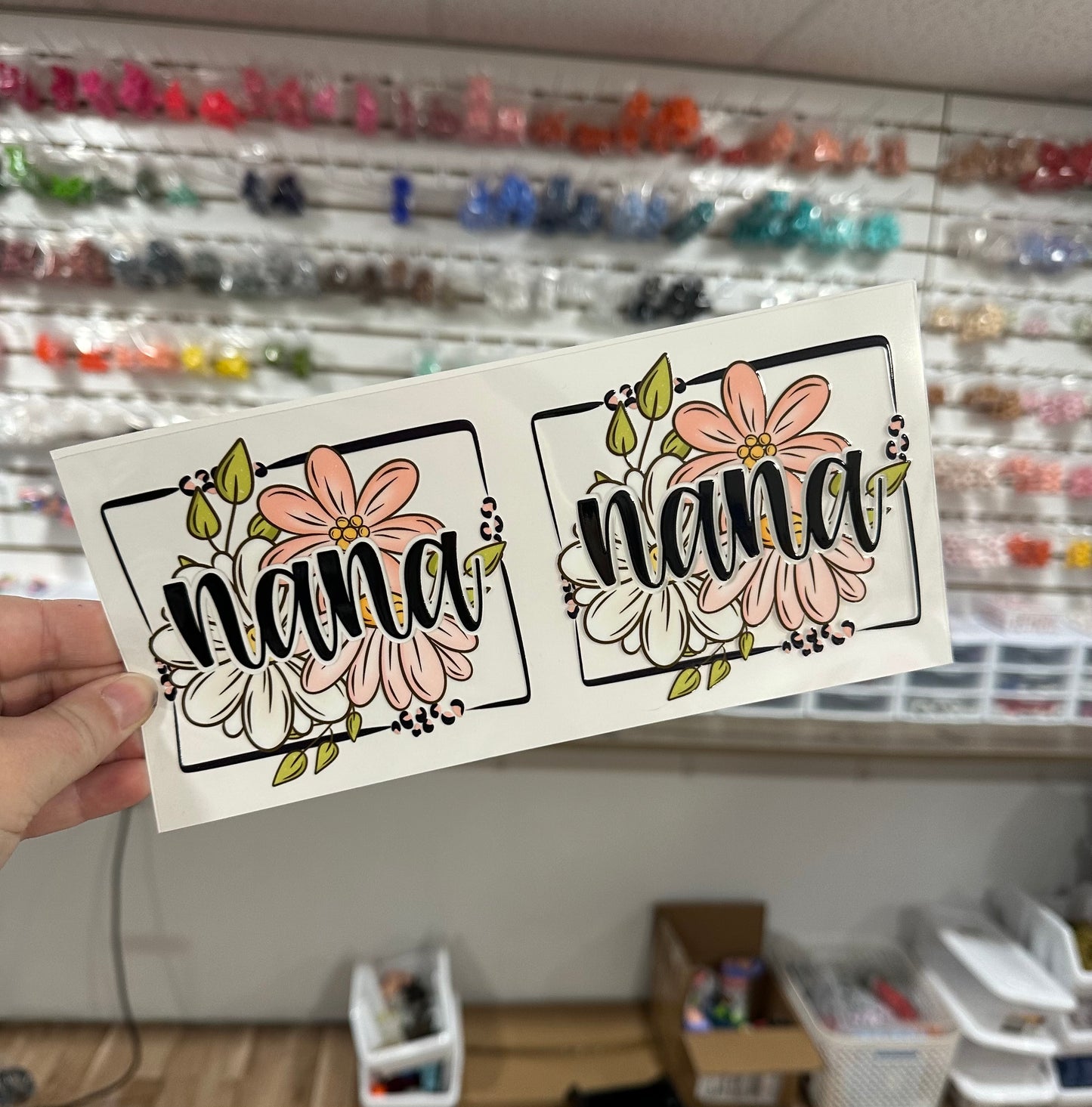 Nana Floral | UV DTF Can Cup Wrap - Ready to Apply