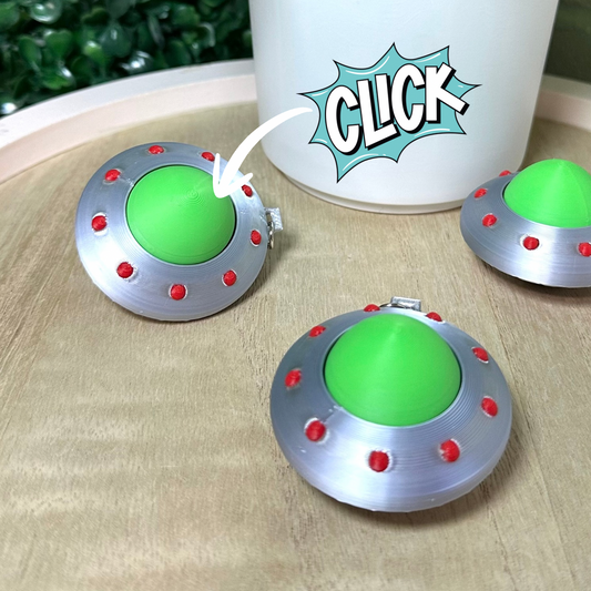 UFO Flying Saucer Alien | Keyboard Fidget | Click Fidget | 3D Printed Clicker