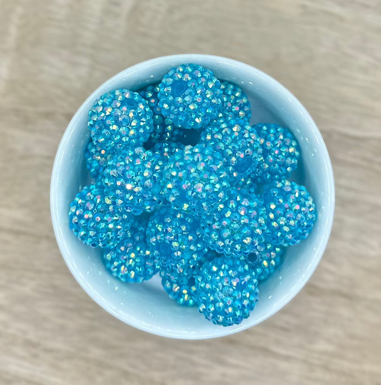 Blue 20mm Rhinestone Acrylic Beads