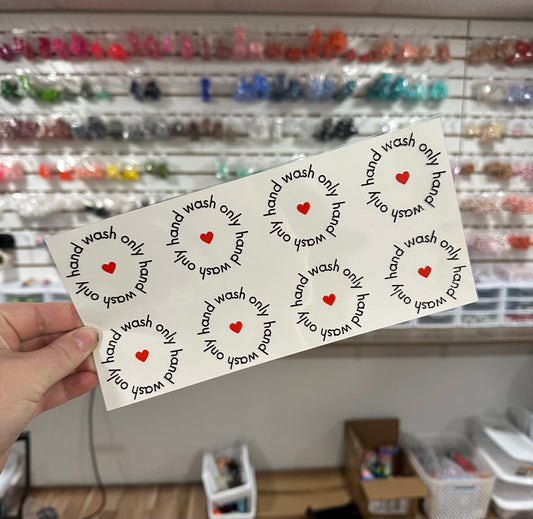 Handwash Only Stickers for Bottom of Cups | UV DTF Can Cup Wrap - Ready to Apply