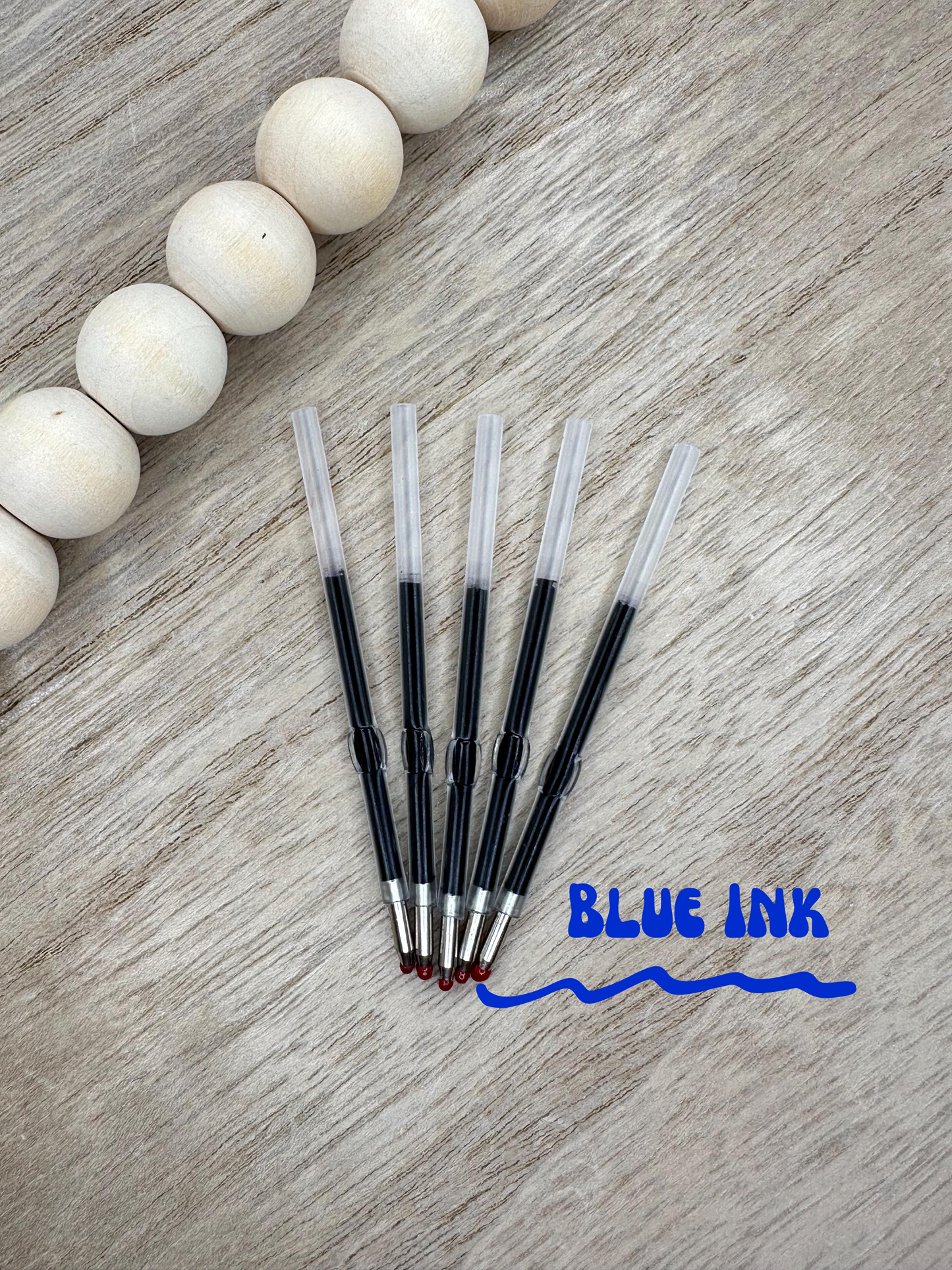 10 PACK - Ink Refills for Beadable Pens Black Blue Pink Red