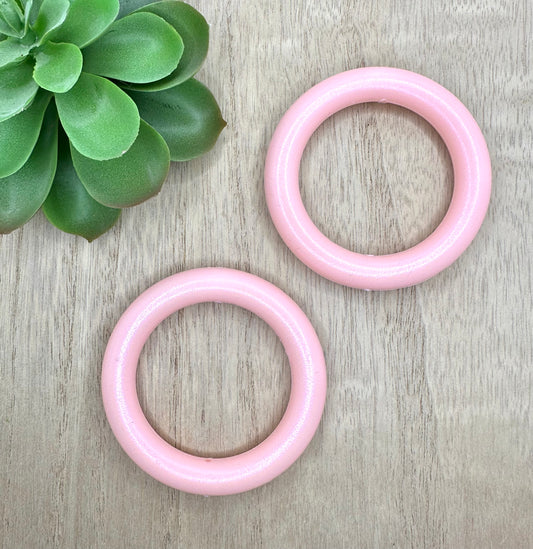 Baby Pink Opal Shine Silicone Ring Bead Car Charms
