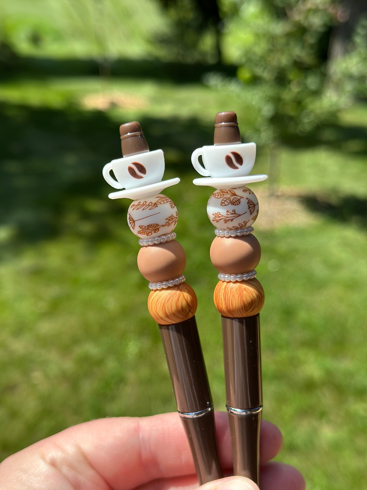 Coffee Cup and Saucer Beaded Pen