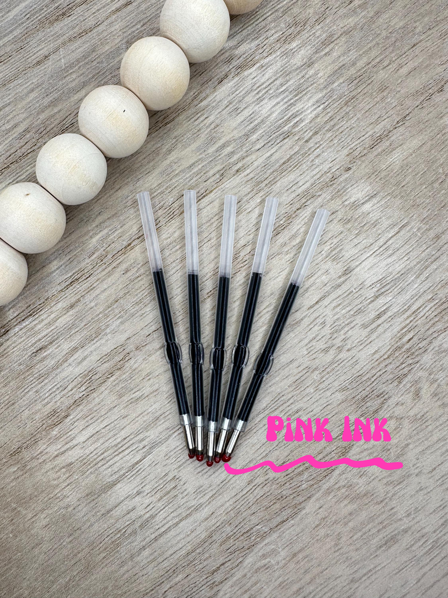 10 PACK - Ink Refills for Beadable Pens Black Blue Pink Red