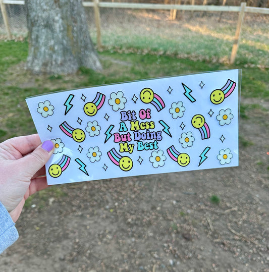 Bit of a Mess but Doing My Best UV DTF Can Cup Wrap - Ready to Apply