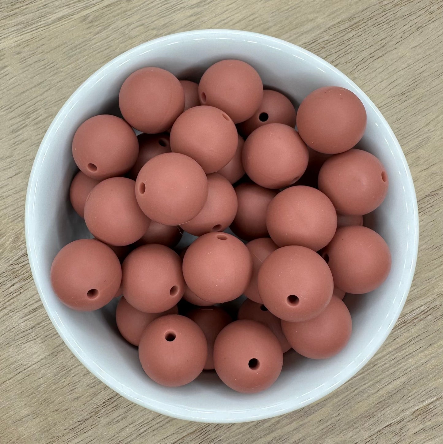 Red Clay | 15mm Round Silicone Beads