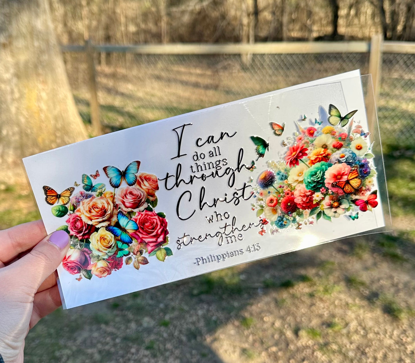 I Can Do All Things Through Christ UV DTF Can Cup Wrap - Ready to Apply