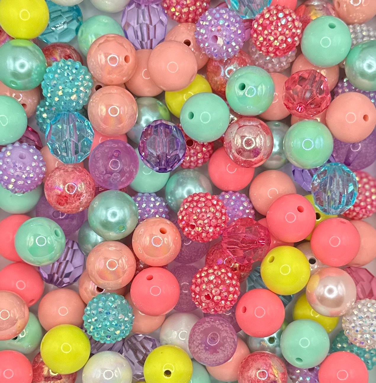 Spring Colors 20mm 10pcs Acrylic Bead Mix