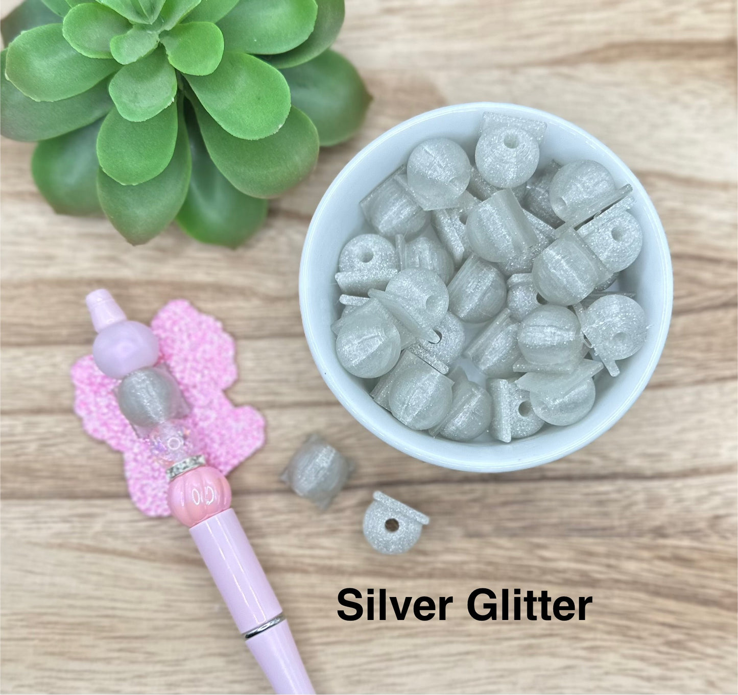 Beads for Acrylic Flatbacks 5 Pack | 3D Printed  | Customizable Pen Accessories | Silicone Bead Pen Add-Ons