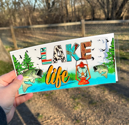 Lake Life | UV DTF Can Cup Wrap | Ready to Apply DISCONTINUING