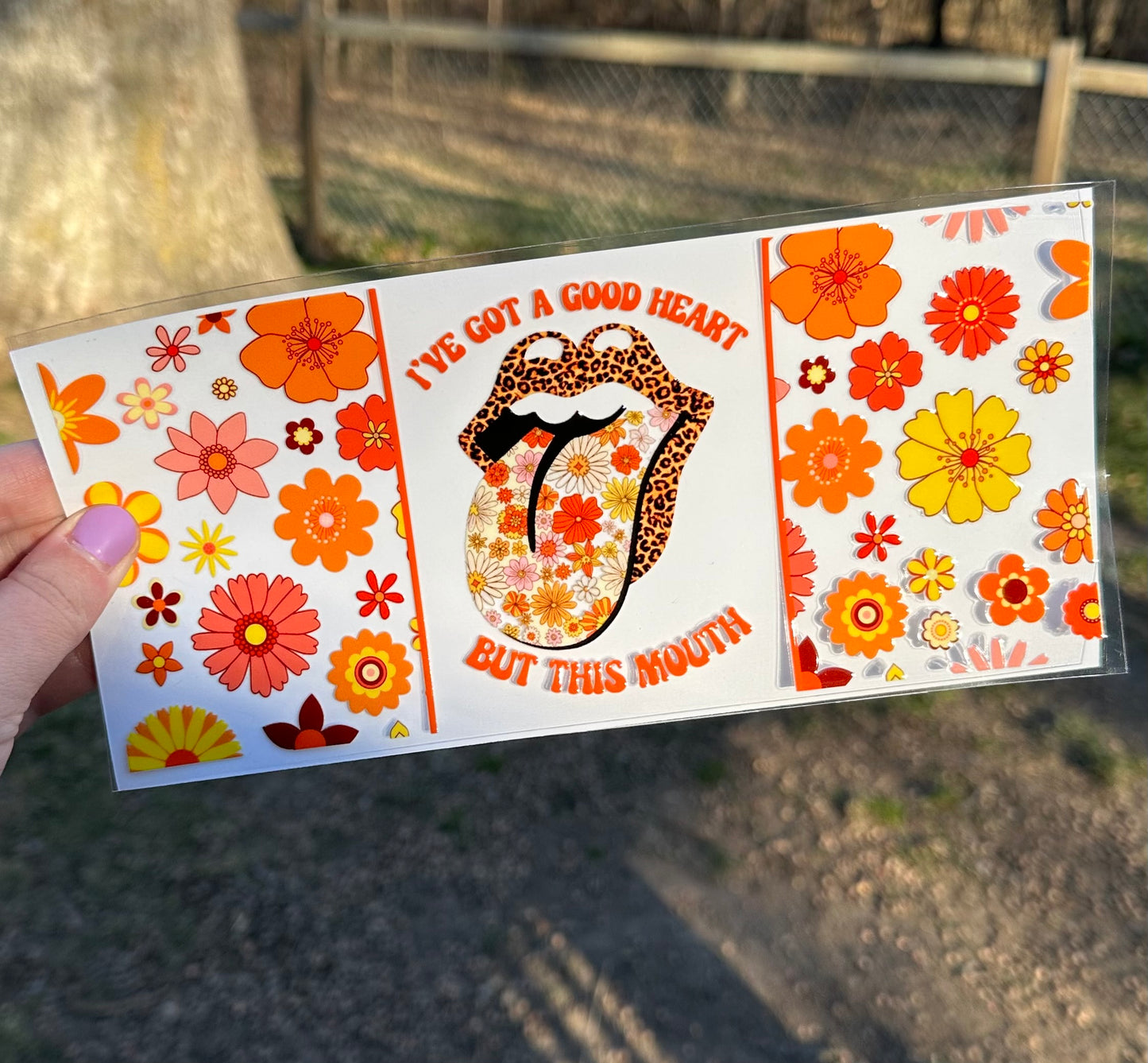 I Have a Good Heart but This Mouth Funny UV DTF Can Cup Wrap - Ready to Apply