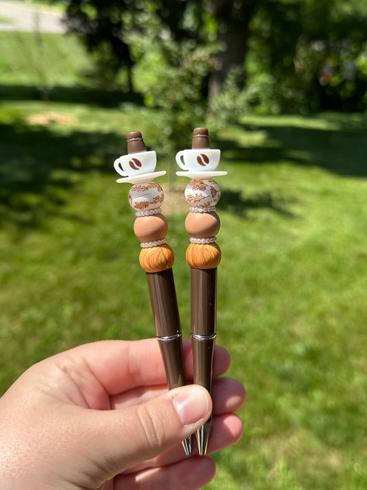 Coffee Cup and Saucer Beaded Pen