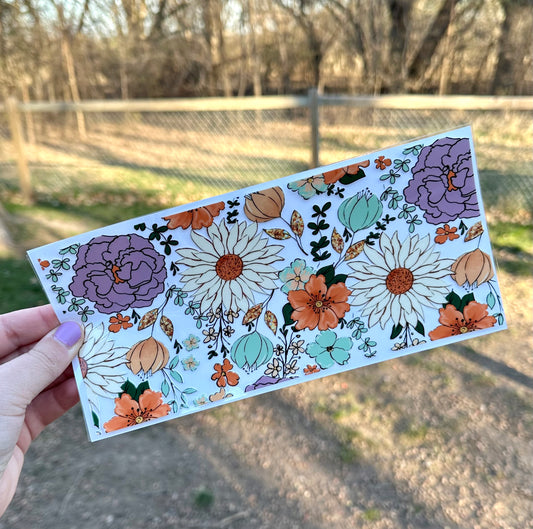 Full Floral Wrap | UV DTF Can Cup Wrap | Ready to Apply