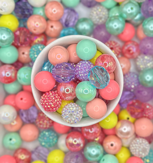 Spring Colors 20mm 10pcs Acrylic Bead Mix
