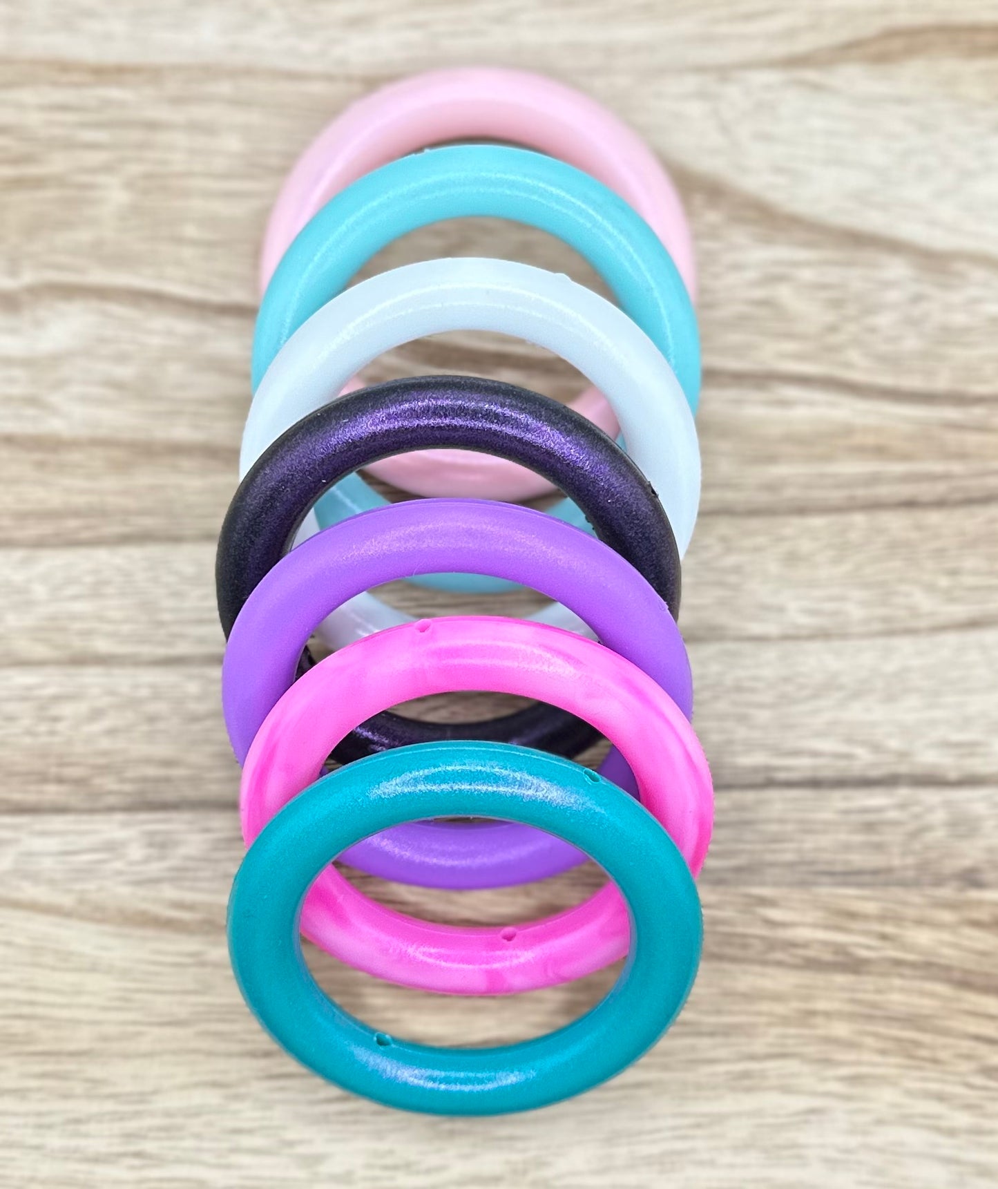 Various Color Opal Shine Silicone Ring Bead Car Charms