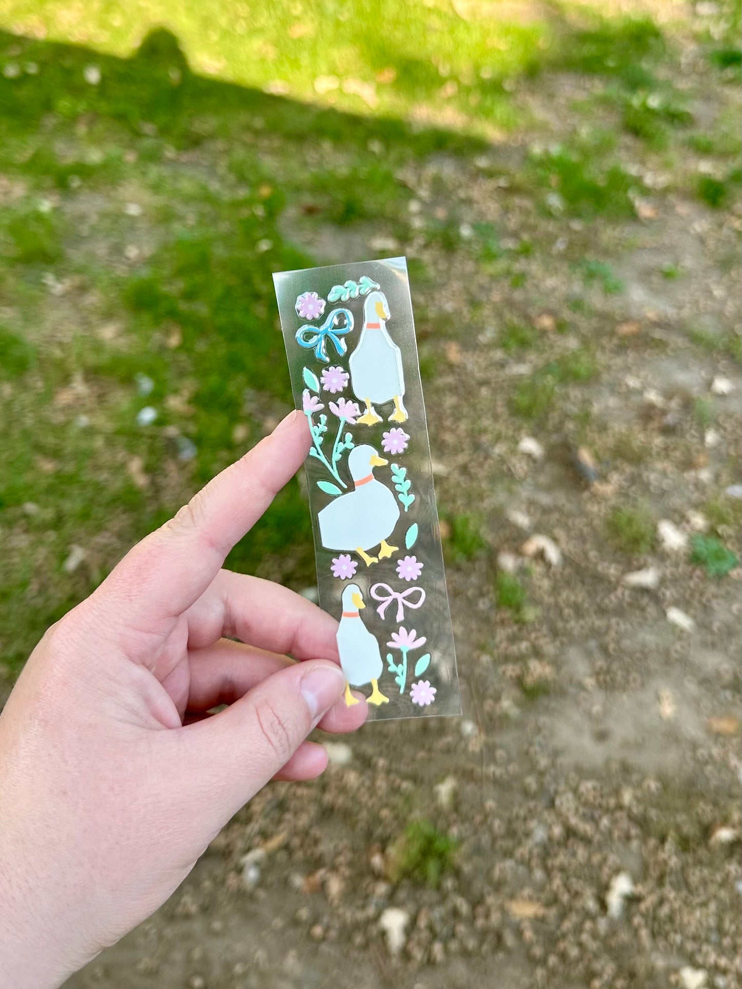 Bows and White Goose Duck UV DTF Pen or Bookmark Wrap - Ready to Apply