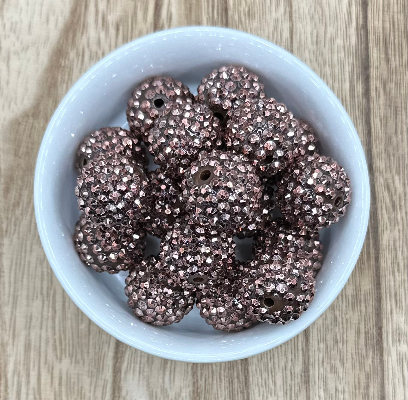 Chocolate 20mm Rhinestone Acrylic Beads