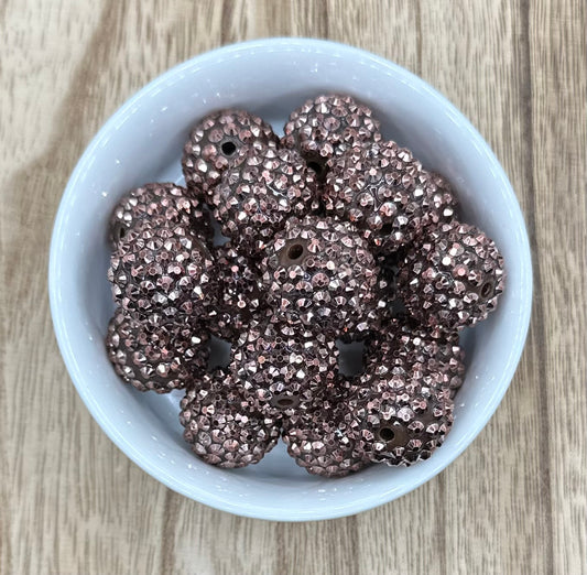 Chocolate 20mm Rhinestone Acrylic Beads