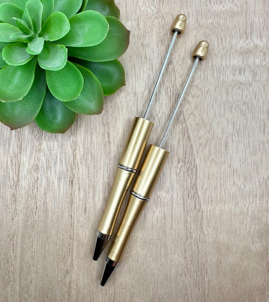 Matte Gold Beadable Pen Blank