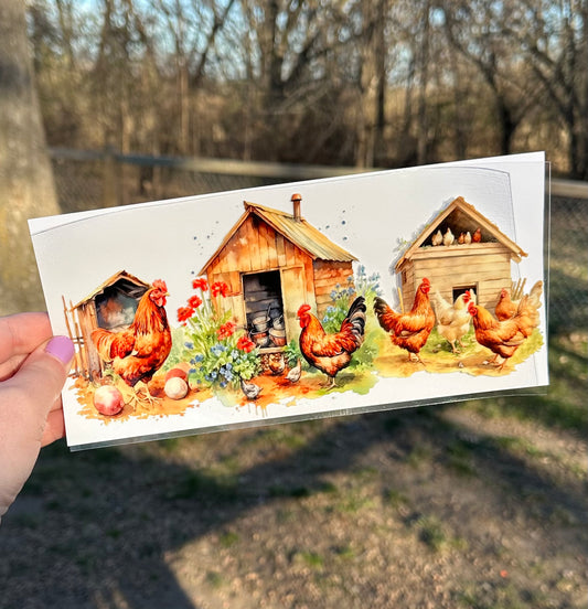 Chickens Coop | UV DTF Can Cup Wrap | Ready to Apply