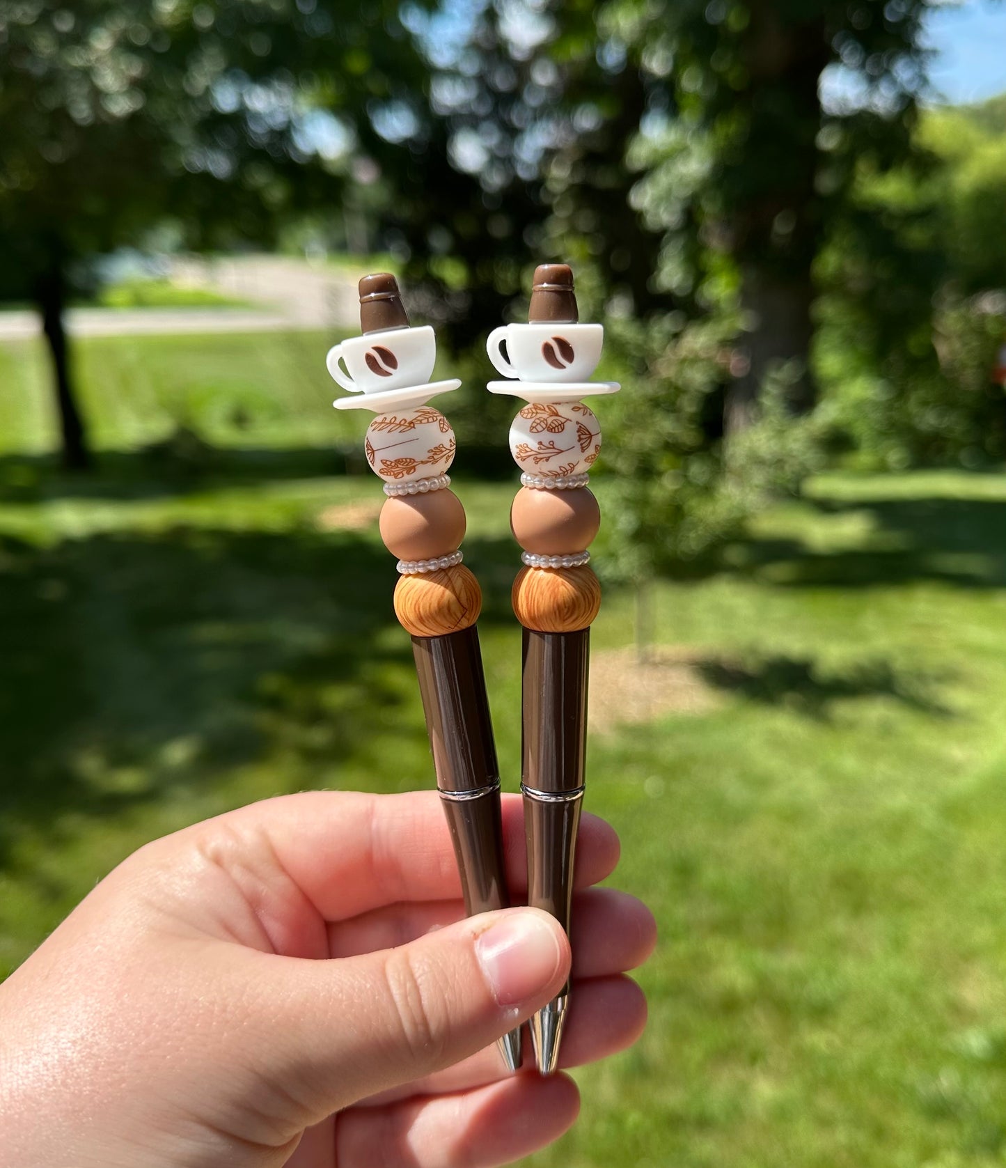 Coffee Cup and Saucer Beaded Pen