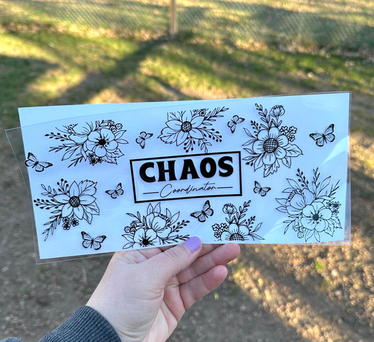 Chaos Coordinator | UV DTF Can Cup Wrap - Ready to Apply