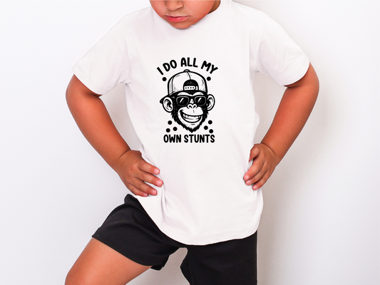 I Do All My Own Stunts - Funny Kids T Shirt