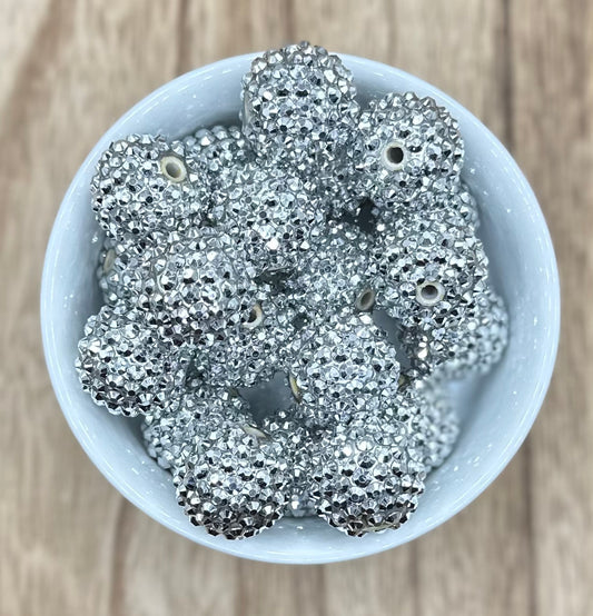 Chrome 20mm Rhinestone Acrylic Beads