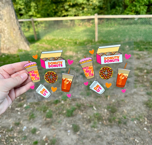 Dunkin Donuts Coffee UV DTF Can Cup Wrap - Ready to Apply