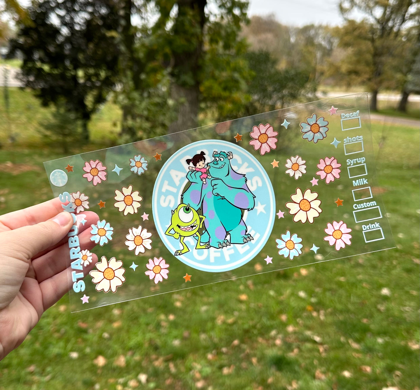 Monsters Ink Starbucks | DISCONTINUING | UV DTF Can Cup Wrap - Ready to Apply